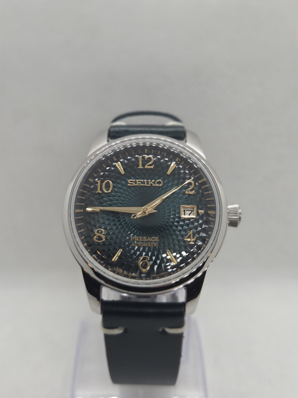 ***SOLD*** Custom 40mm Automatic Seiko Mod Green and Gold Cocktail Watch NH35